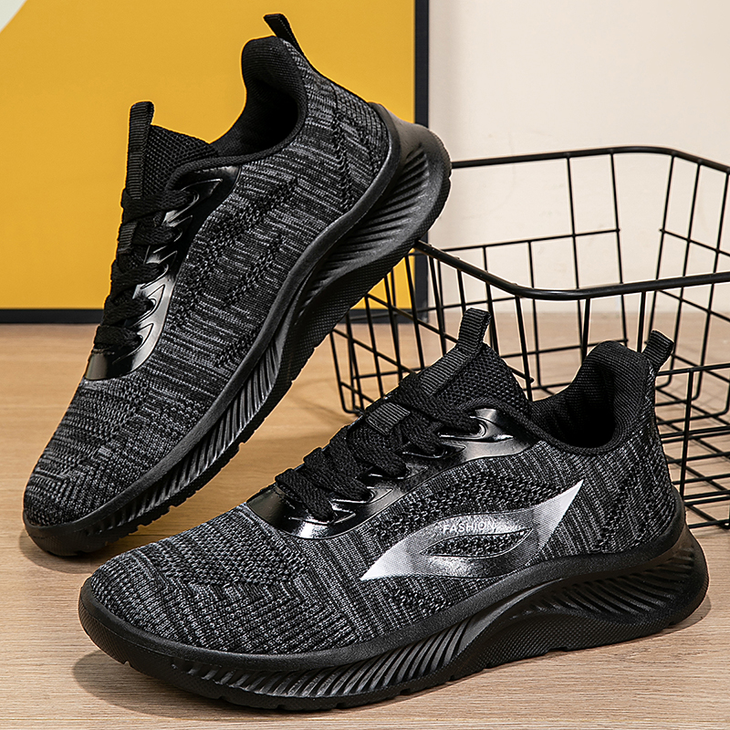 Women Shoes Running - 2025 Autumn Black Knitted Shoes women