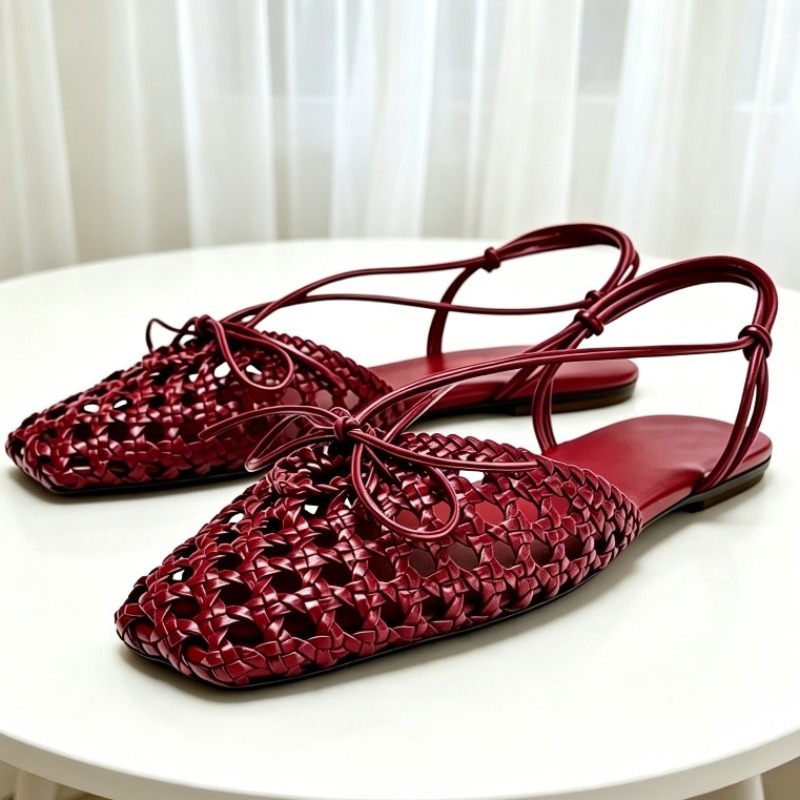 Burgundy Butterfly Detail Flat - đánh giá và giá Women'S Shoes Burgundy