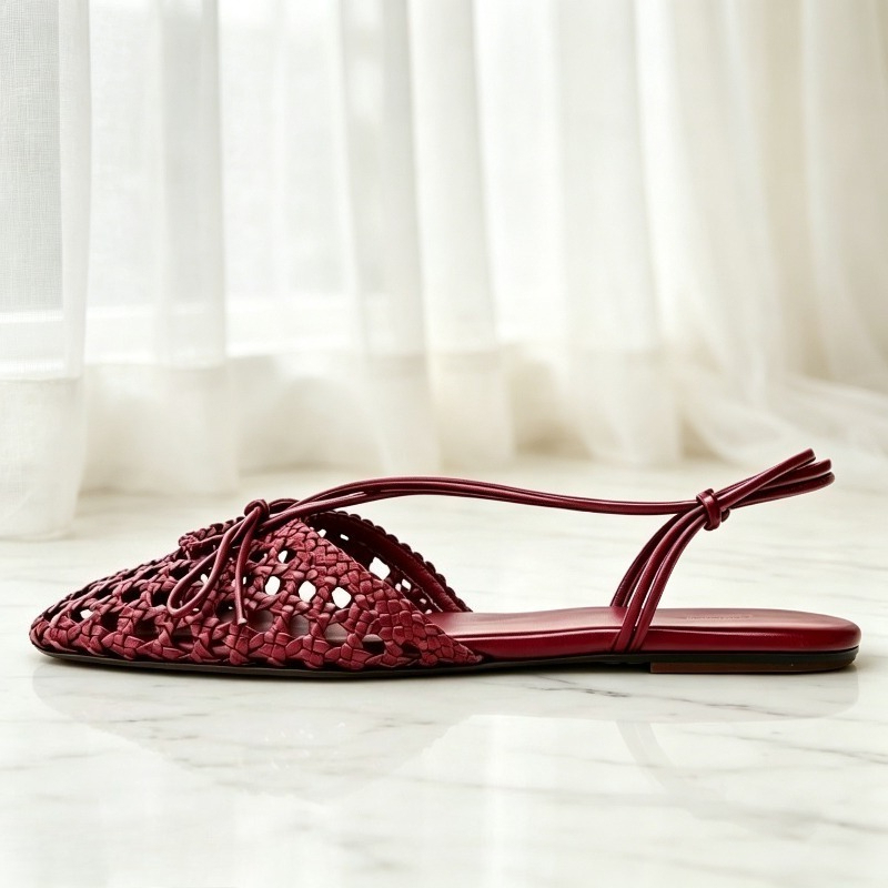 Burgundy Butterfly Detail Flat - đánh giá và giá Women'S Shoes Burgundy