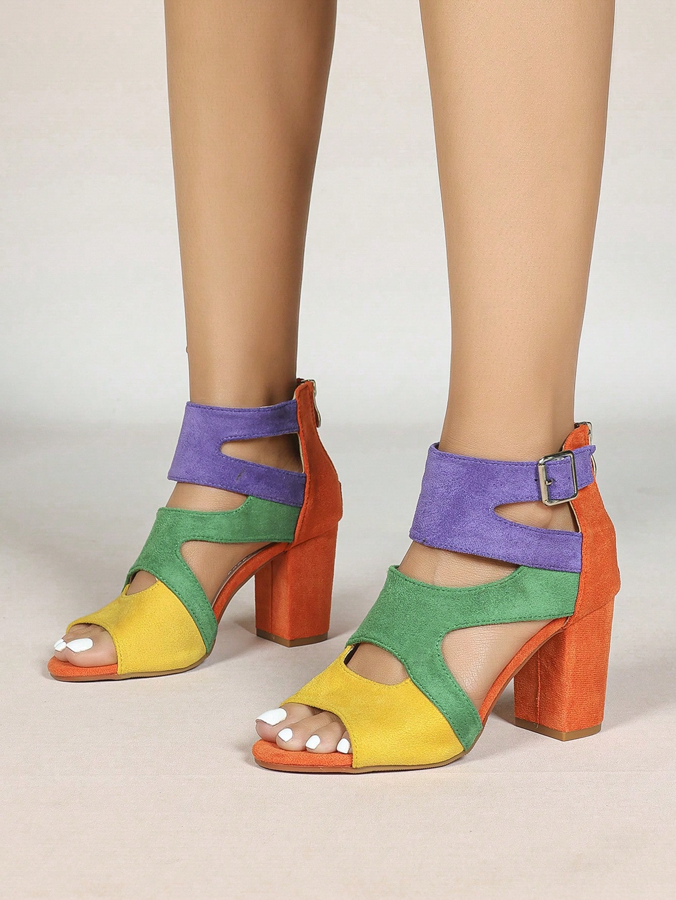 Women's Color Block Open Toe A - đánh giá và giá Block Heel Ankle Boots