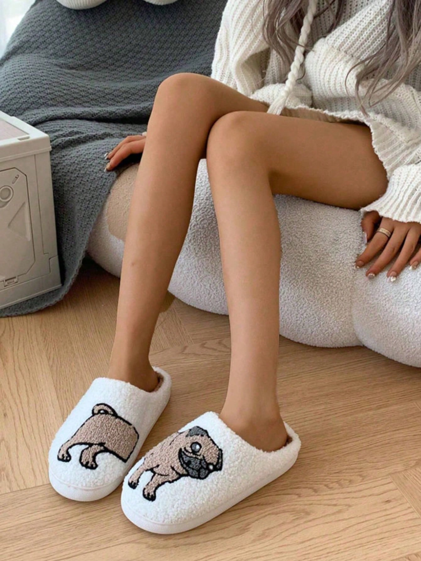 Couple Pug Embroidery Plush Sl - đánh giá và giá Women'S Shoes Cloud