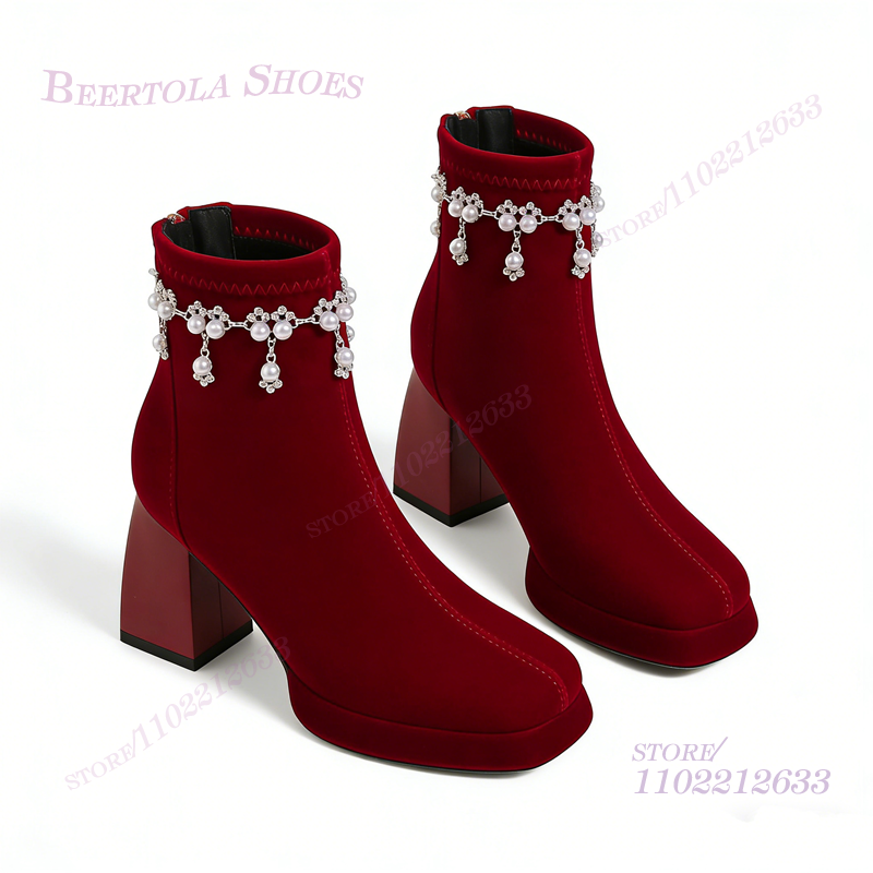 Dark Burgundy Velvet Ankle Tas - đánh giá và giá Women'S Shoes Burgundy