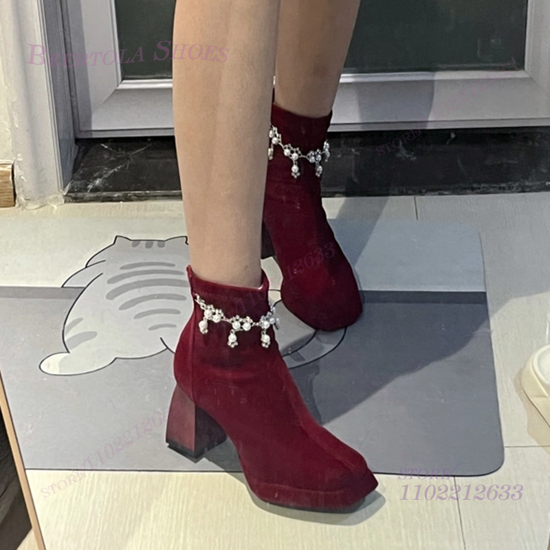 Dark Burgundy Velvet Ankle Tas - đánh giá và giá Women'S Shoes Burgundy