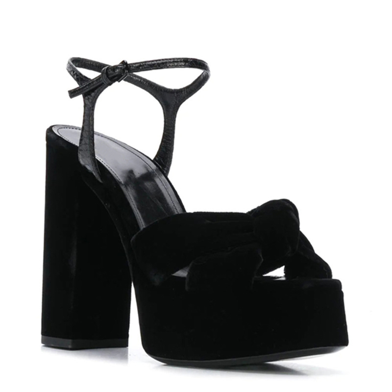 Burgundy Velvet Knot Peep Toe  - đánh giá và giá Women'S Shoes Burgundy