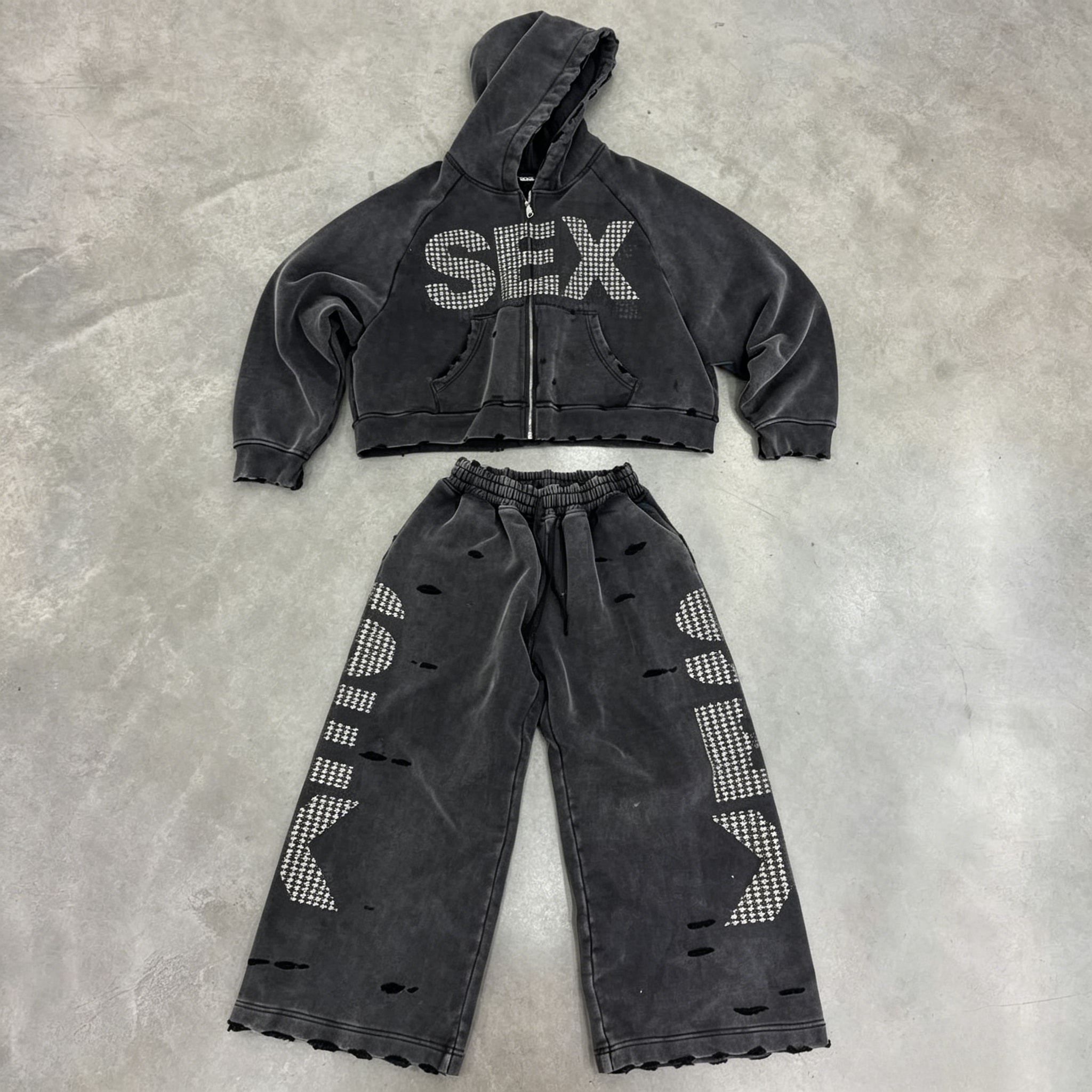 Y2K Sex Hoodie Set Oversized R - đánh giá và giá Women Shoes Zipper