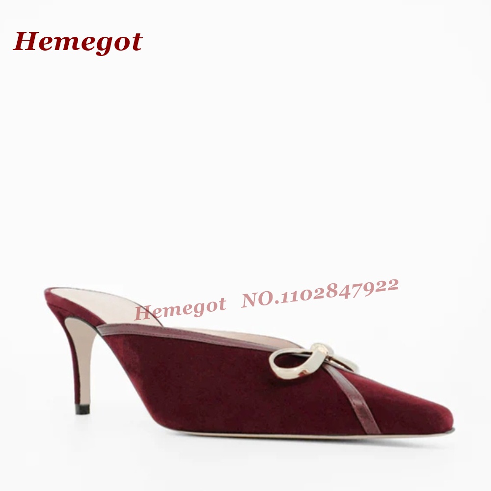 Metal Bow Detail Burgundy Sued - đánh giá và giá Women'S Shoes Burgundy
