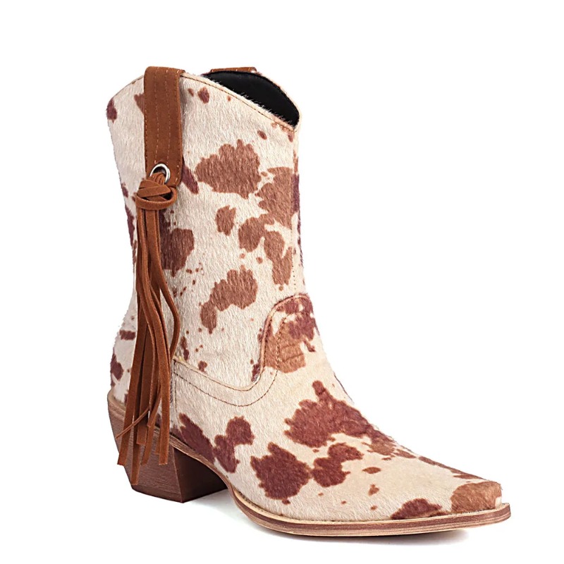 New Vintage Pointy Toe Horseha - đánh giá và giá Block Heel Ankle Boots