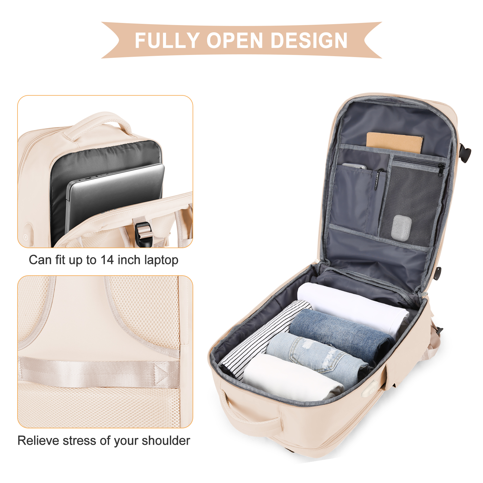 Large Travel Backpack for Men  - đánh giá và giá Women Shoes Zipper